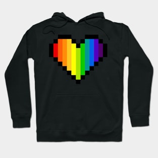 Pixel Art Rainbow Heart - LGBT Pride Hoodie